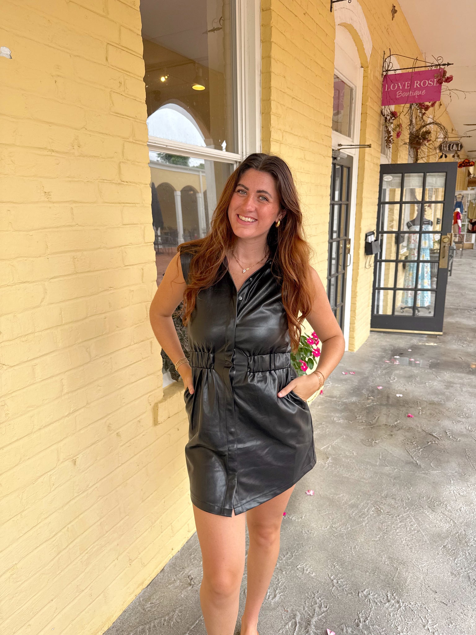Nora Faux Leather Dress