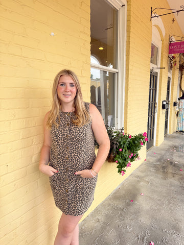 Leopard Button Up Dress