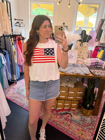 Back Tie Flag Top