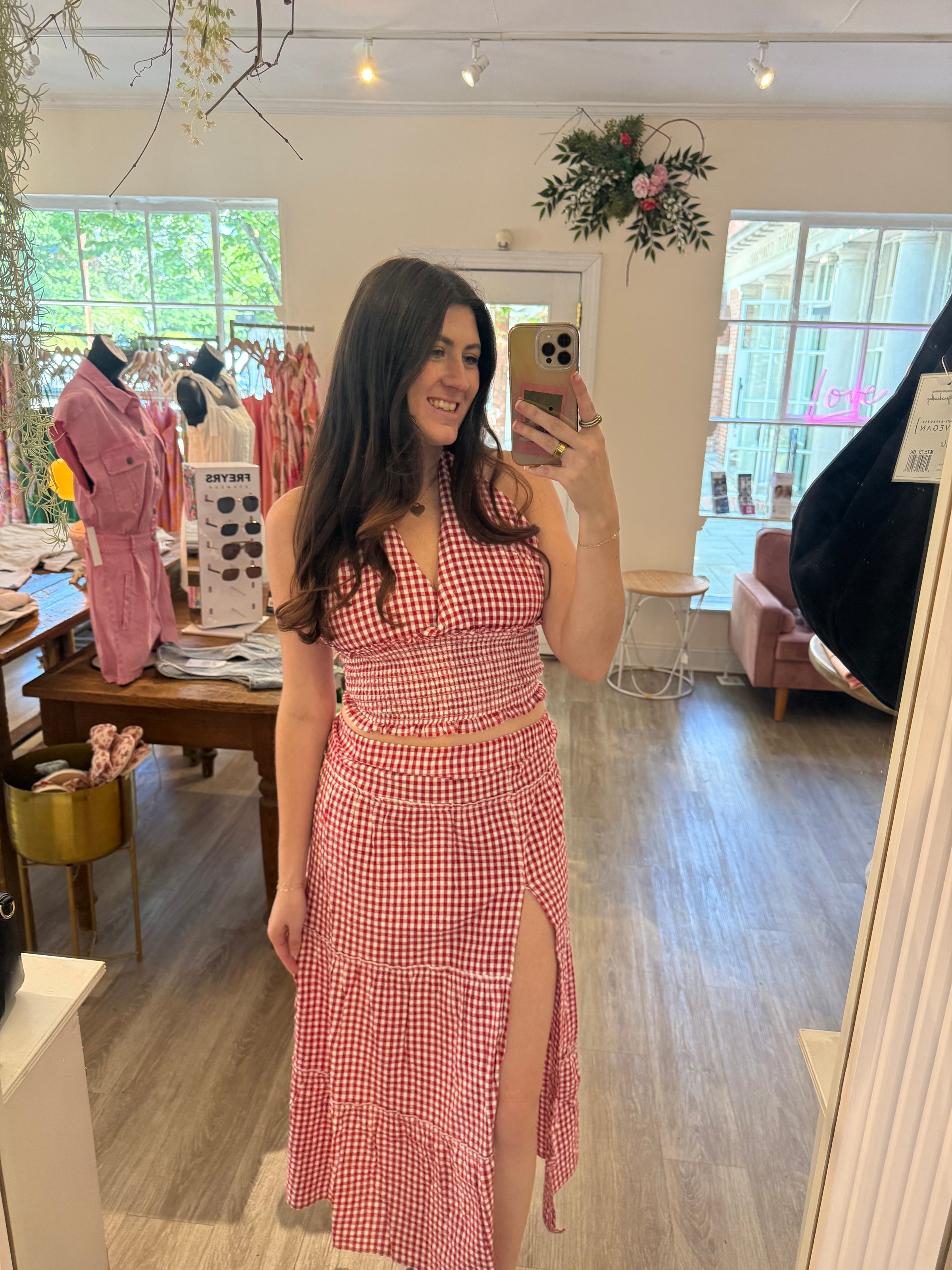 Cherry Gingham Set