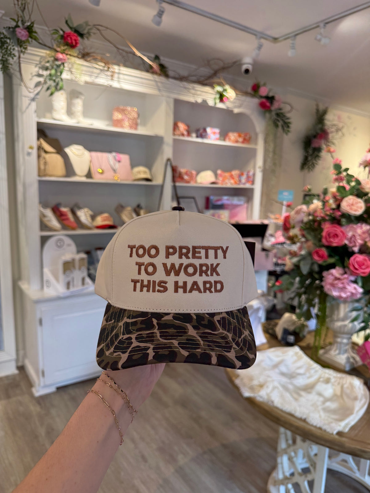 Too Pretty To Work This Hard Trucker Hat