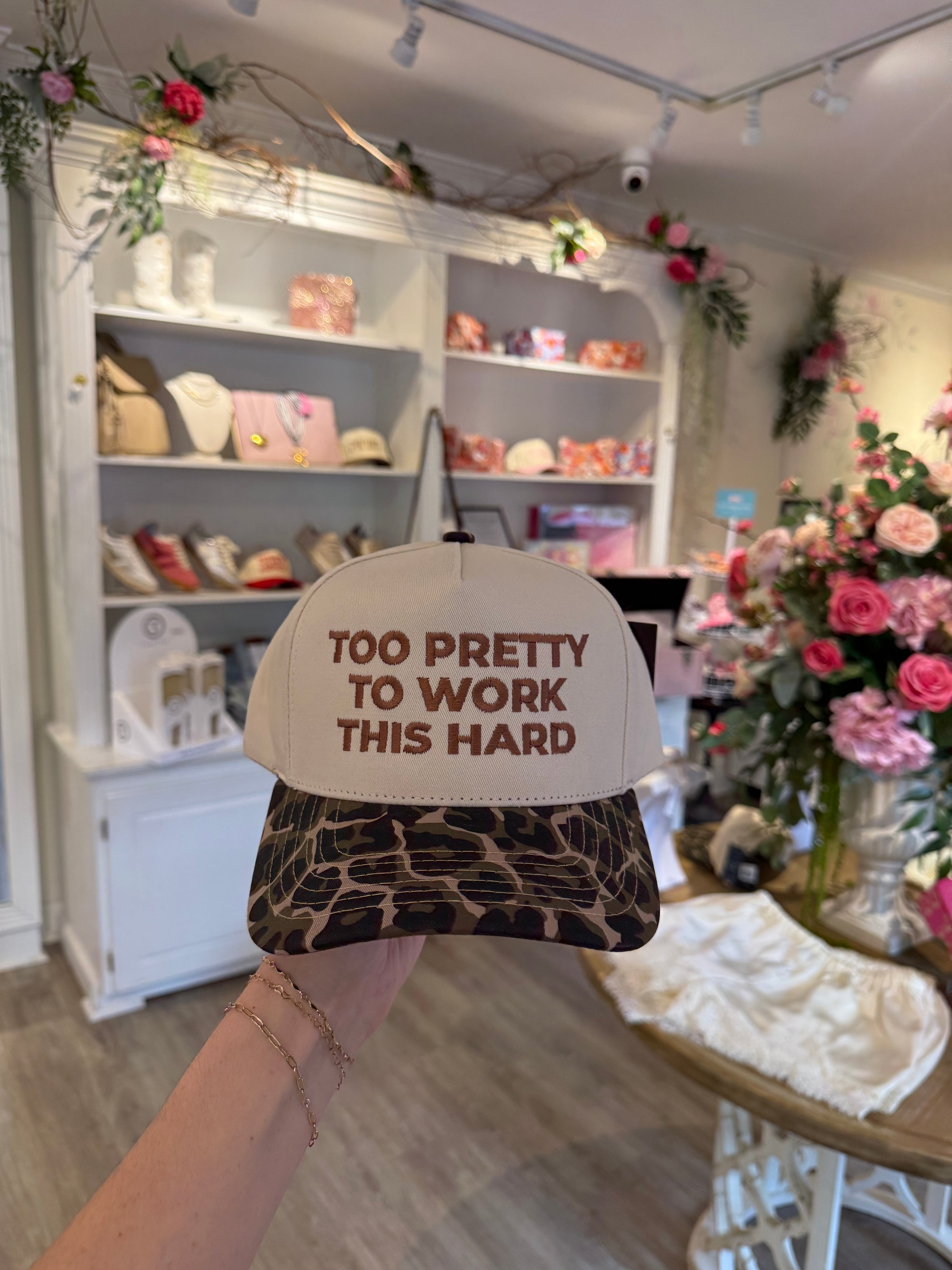 Too Pretty To Work This Hard Trucker Hat
