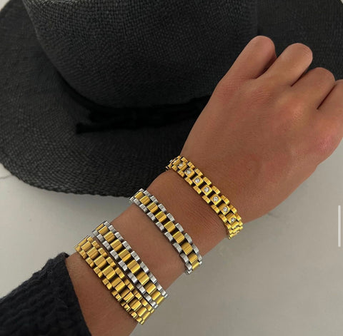Two Toned Watch Band Bracelet