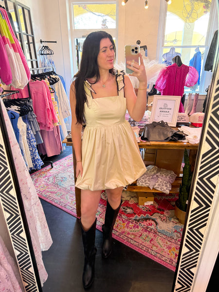 Ribbon Tie Mini Dress