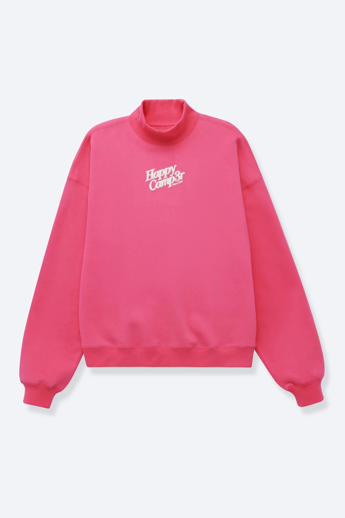 Hot Pink Mockneck Sweatshirt- Happy Camper