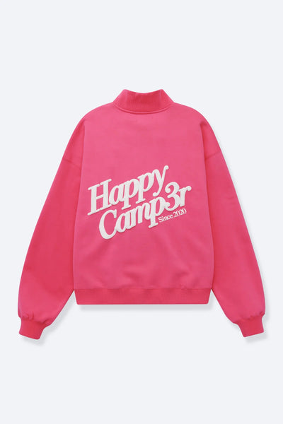 Hot Pink Mockneck Sweatshirt- Happy Camper