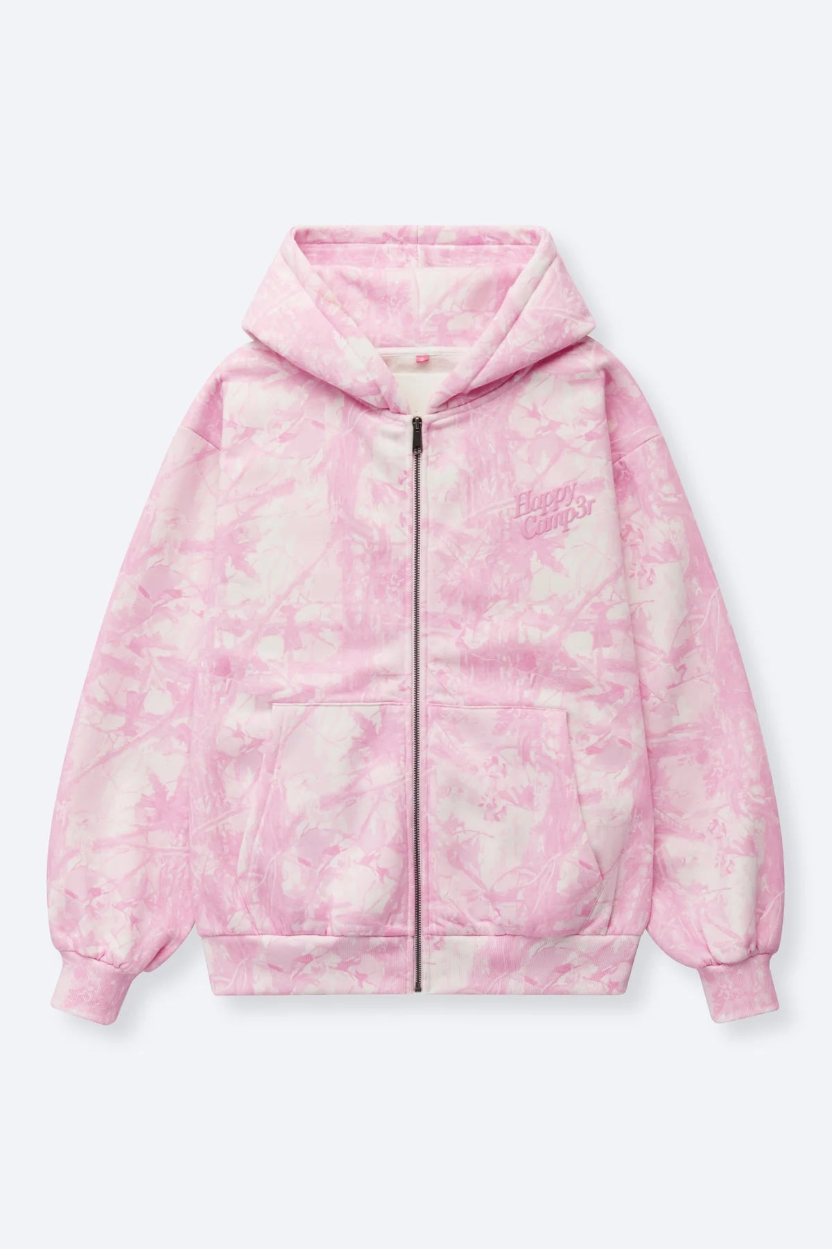 Pink Camo Zip Up- Happy Camper