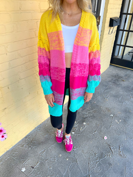 Multicolor Bubble Cardigan