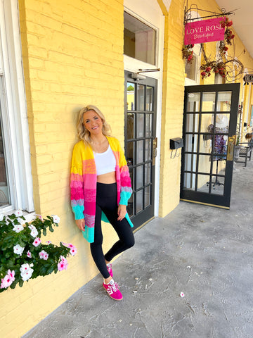 Multicolor Bubble Cardigan