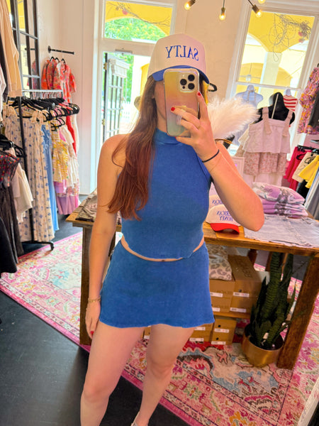 Royal Blue Skirt Set