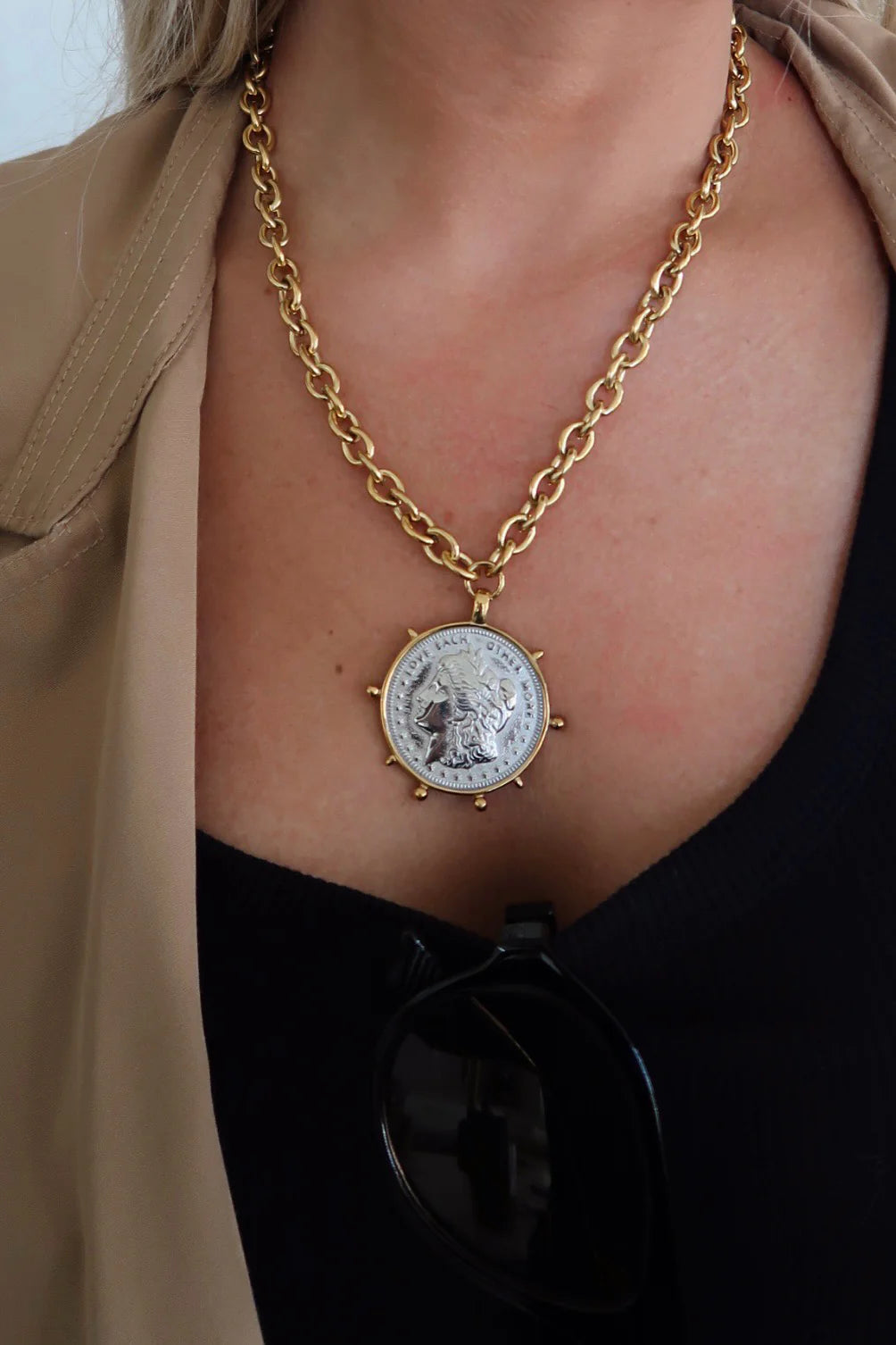Love each other more- COIN NECKLACE SILVER