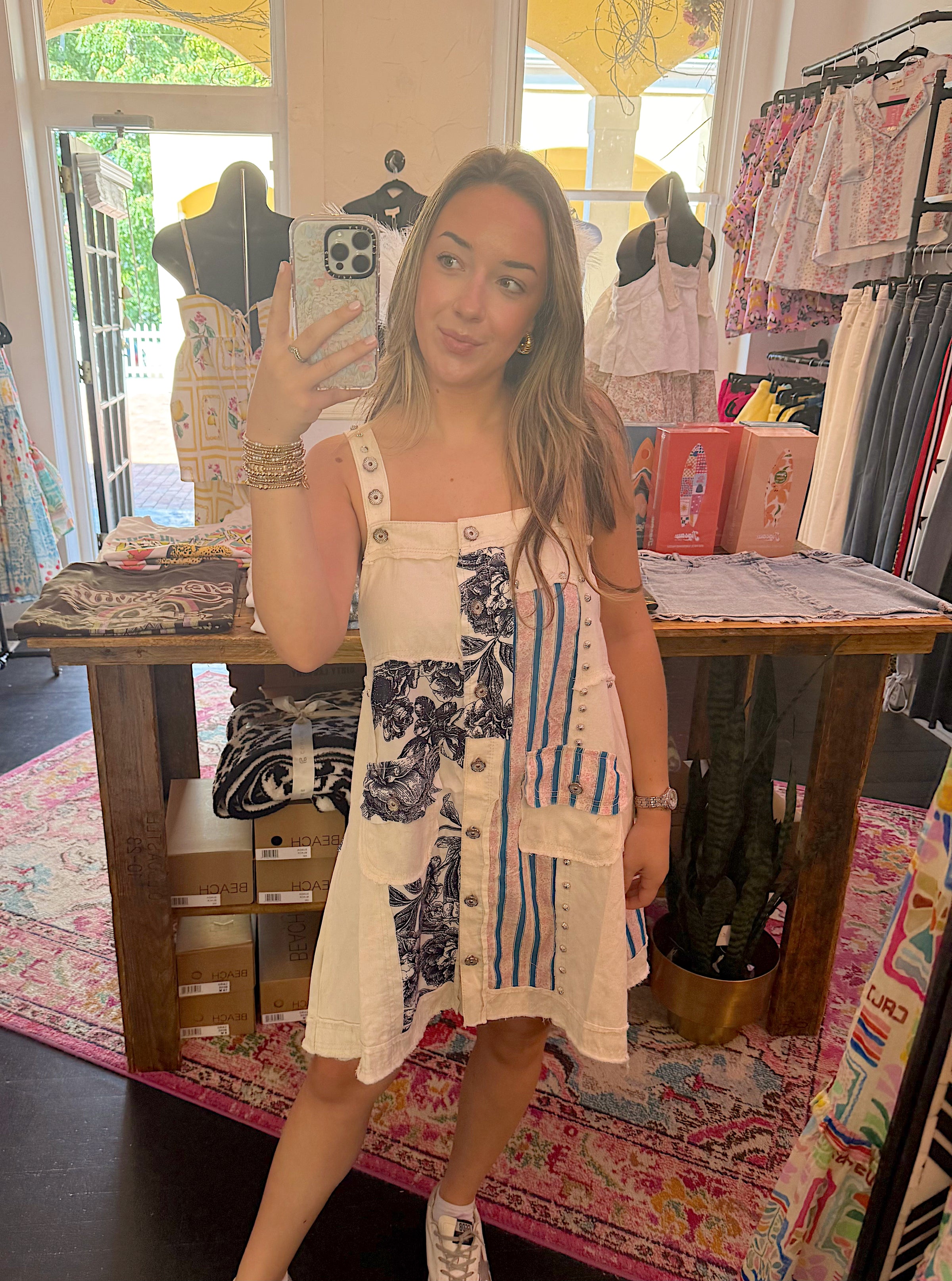 Floral Twill Mini Dress