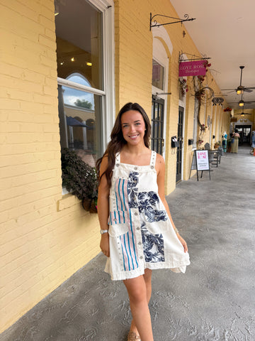 Floral Twill Mini Dress