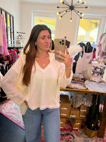 Cream Crochet Pullover